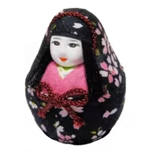 ตุ๊กตาแบบดั้งเดิมผลิตในญี่ปุ่นสำหรับเด็กผู้หญิง "Hime-Daruma" ลายเชอร์รี่-ตุ๊กตา Ver-สีดำตุ๊กตาเด็กทารกขายดีที่สุด2024 - Product Image 2