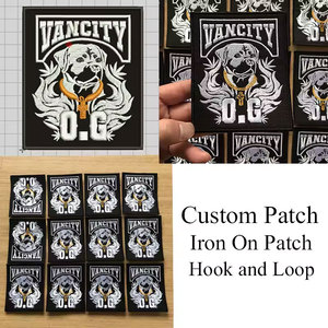 Custom Style Embroidered DIY Custom Your Logo <b>Patch</b> Hook & Loop woven Print <b>Patches</b> <b>Sew</b> Iron <b>On</b> <b>Patches</b> - Product Image 4