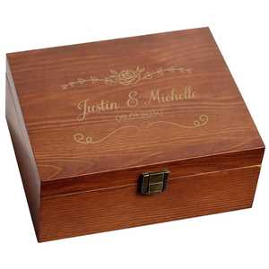 Custom Engraved Carved Eco-Friendly Wooden <b>Keepsake</b> <b>Box</b> Square Tabletop Storage for Wedding Home Gift - Product Image 2