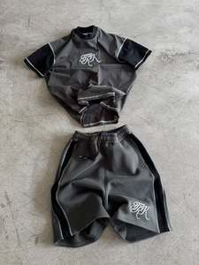 Conjunto Deportivo de Dos Piezas para Mujer, Manga Corta, Color Sólido, para Running y Fitness, con Logotipo Personalizado - Product Image 5