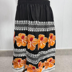Jupe longue maxi noire brodée florale ethnique pour femme, motif tribal bohème, taille haute, style robe trapèze d'été, vente en gros - Product Image 5