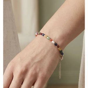 Wholesale Handcrafted Natural <b>Ruby</b> Beaded <b>Bracelet</b> Rhodium Plated Healing Crystal Navratan <b>Bracelet</b> From India for Gifts - Product Image 3
