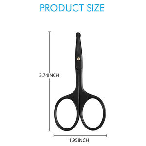 Ciseaux à cuticules de haute qualité, entièrement noirs, à lame droite et fine, en acier métallique, pour manucure et beauté - Product Image 6