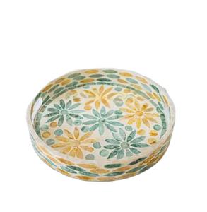 Plateau de service en nacre, plateau en laque pour la décoration de la maison plateau rond comme décoration de Table basse - Product Image 1