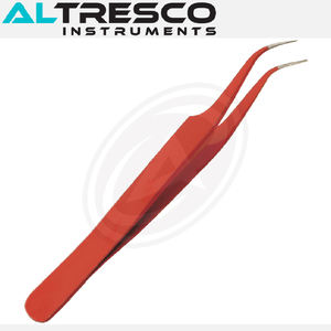 Pince à épiler en fibre d'acier inoxydable avec logo personnalisé Pointe pointue inclinée - Product Image 4