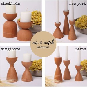 Soporte de Madera Geométrico Personalizado para Velas, Pedestal de Madera para Velas, Portavelas de Madera Hecho a Mano, Recipiente Moderno para Velas - Product Image 4