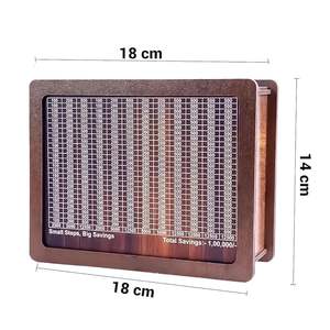 Hucha de madera retro con contador y bolígrafo borrable, para billetes de euro y francos suizos, caja de ahorro de monedas, regalo de vacaciones para niños - Product Image 3