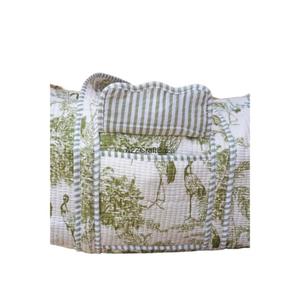 Sac de sport vintage matelassé en coton 100% pur personnalisé, sac de voyage de week-end, sac de plage d'été pour femmes - Product Image 4