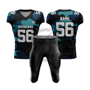 Uniforme de football américain rembourré en polyester et élasthanne respirant, personnalisé et sublimé, pour adultes - Product Image 2