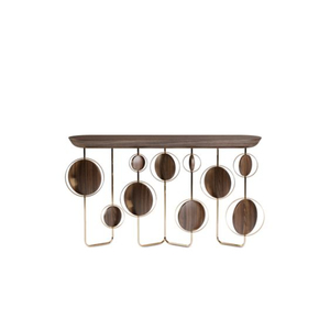 Mesa Consola Decorativa de Diseño con Hojas de Ginkgo, Fabricada en Metal de Alta Calidad, con Aspecto Elegante y Lujoso para el Hogar, Hotel o Sala de Estar - Product Image 6
