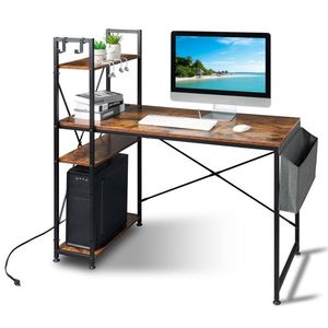 Scrivania per Computer FCH Stile Retrò 120*60*120cm in Truciolato con Finitura Triamina Tipo H con Borsa Non Tessuta e Porta USB - Product Image 1