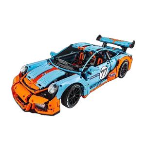 Nouveau modèle de voiture de sport technique Gulf Oil à l'échelle 1:8, blocs de construction MOC, briques de course créatives pour la ville, jouets pour garçons, coffret cadeau de Noël - Product Image 1