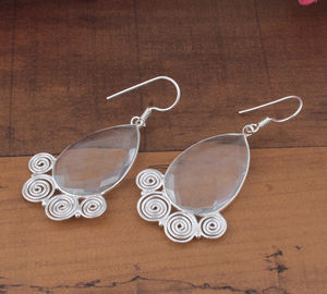 Pendientes Colgantes de Lujo de Plata de Ley 925 con Forma de Pera y Cristal Blanco Brillante en Forma de Lágrima para Mujer, Boda, Novia - Product Image 5