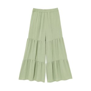 Loose Fit Solid Elastic Waist Mid Waist Straight Casual Autumn Canvas 100% Cotton Men's <b>Trousers</b> - Product Image 1