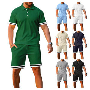 Ensemble de survêtement pour homme, vêtements d'été, ensemble 2 pièces, chemise à manches courtes et short, tenue polo et short pour homme, confortable et léger - Product Image 3