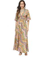 Robe longue d'été grande taille pour femme, style bohème décontracté, col en V, sans manches, à pois, à rayures, à motifs floraux et cachemire, pour le streetwear