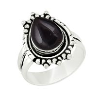 Bague en argent sterling 925 avec améthyste naturelle, forme poire, sertie clos, style vintage, pour femme, pierre précieuse violette, faite à la main