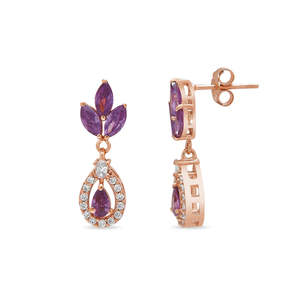 Conjunto de Collar con Colgante Minimalista de Plata de Ley 925 Chapado en Oro Rosa con Pétalos de Rosa, Super Septiembre, para Mujer, San Valentín - Product Image 6