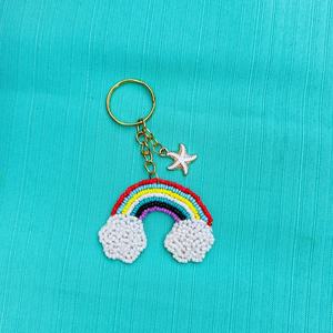 Handmade Beaded Keychain Rainbow Dog Charm Cute Bag Pendant Fashion <b>Key</b> <b>Ring</b> Gift Custom Logo Wholesale Supplier - Product Image 4