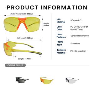 Tonshung SA1369 Frameless Anti-Fog/Anti-Scratch Safety <b>Glasses</b> for Indoor Industrial Use-Personal Protective Equipment - Product Image 3