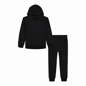 <b>Boys</b> Core Jog Set 3pc Breathable Hooded Casual Solid Polyester/Cotton Elastic Waist Patchwork Full Length Drawstring Tracksuits - Product Image 5