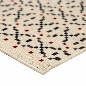 Alfombra DECORDEC de Lana con Patrón Geométrico en Negro Marfil y Óxido, Ecológica, Antideslizante, Moderna, Tribal, Lineal, Hecha a Mano, Gruesa - Product Image 5