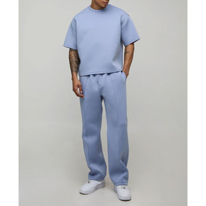 Conjunto Casual de Dos Piezas para Hombre, Camiseta de Color Sólido y Pantalones Deportivos, Ropa Deportiva Urbana - Product Image 1