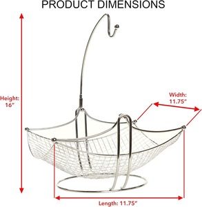 Hot Selling Modern Metal <b>Wire</b> Fruit Basket With Banana Holder Hanging Storage Bowl For Kitchen Use - Product Image 3