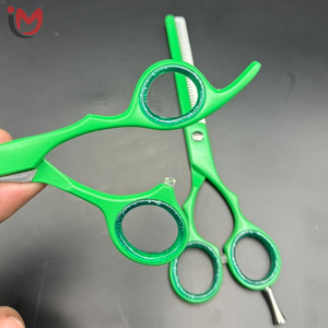 Green Professional Beauty Salon Hair <b>Thinning</b> Scissors Sharp Stainless Steel Long Handle 28 Teeth Right Handed Barber Shears - Product Image 2
