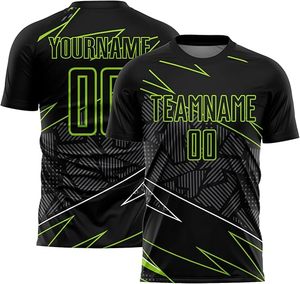 Conjunto de Camiseta de Fútbol Personalizada con Rayas Negras y Doradas, Sublimada, Cuello Redondo, Manga Corta, Absorbe la Humedad, Uniforme para Equipo de Fútbol para Adultos - Product Image 2