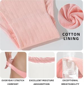 Nouvelle Tendance : Culottes String Femme Taille Basse Brodé 100% Coton, Sexy, Tricot Lisse, Respirant, Extensible et Confortable pour le Quotidien - Product Image 3
