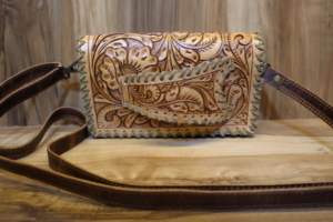 Cartera de Cuero Tallada a Mano, Elegante Cartera de Color para Mujer, Multiusos, Estilo Occidental - Product Image 2