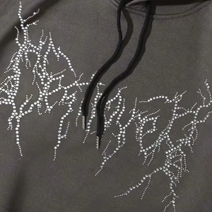 New Eco-Friendly Oversized Winter <b>Rhinestone</b> <b>Hoodie</b> for Unisex Heavy Weight High Quality Customized - Product Image 6