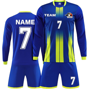 ชุดยูนิฟอร์มฟุตบอลแบบซับลิเมชั่นสำหรับผู้ชายสั่งทำพิเศษ |   เสื้อฟุตบอลและกางเกงขาสั้นโพลีเอสเตอร์ระบายอากาศได้ดีและแห้งเร็ว - Product Image 3