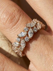 Elegant 925 Sterling <b>Silver</b> Moissanite <b>Eternity</b> <b>Ring</b> Luxury Iced Out Flower Design Full <b>Eternity</b> Band for Women - Product Image 3