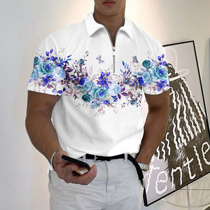 Polo zippé pour homme d'été, chemise à col imprimé 3D, mode décontractée, streetwear pour homme - Product Image 4