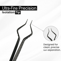 ISO PRO 프리미엄 다이아몬드 매트 블랙 속눈썹 연장용 핀셋 스테인리스 스틸 아이솔레이션 앵귤러 래쉬 아이솔레이션 (바하사 프로)