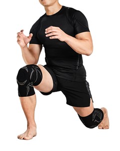 Genouillère tricotée de protection et de soutien respirante à enfiler unisexe adulte pour le basketball toutes saisons - Product Image 3