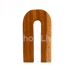 Vase en bois de teck durable en forme de U, porte-fleurs en bois, pot décoratif moderne pour table, pour la maison, cadeaux décoratifs faits à la main - Product Image 2