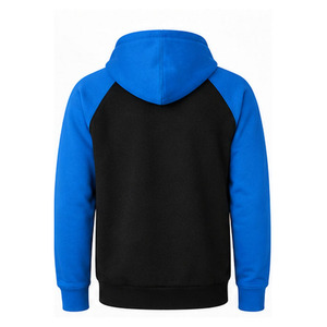Custom Logo Men Hoodie Raglan Sleeve Full Zip Hoodie Color Block Cotton Fleece Sweatshirt Wholesale Streetwear Hoodie Pullover - Product Image 4