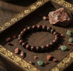 Handmade AAA Bloodstone Round Bead Bracelet – Polished Gemstone Stretch Bracelet <b>for</b> <b>Men</b> & Women - Product Image 3