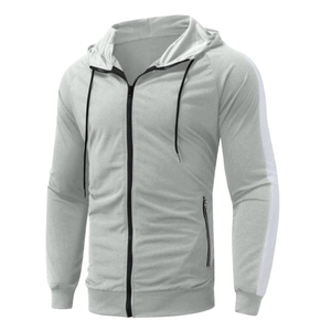 Survêtement élégant pour homme avec capuche et fermeture éclair intégrale, design 2 en 1, léger, confortable et durable, idéal pour la salle de sport, la course à pied, le jogging et les tenues décontractées - Product Image 3