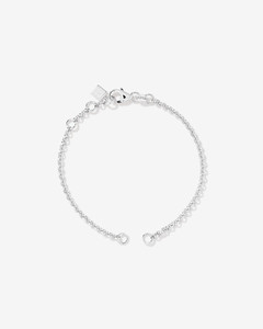Bracelet chaîne minimaliste en argent avec anneau ouvert pour femme, bracelet à maillons géométriques - Product Image 2