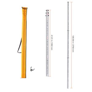 Bastone Telescopico in Lega di Alluminio da 9 Piedi/8 Sezioni, Strumento di Misurazione dell'Altezza a Doppia Scala 1/8 Pollici - Product Image 6