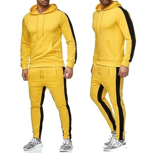 Best Sellers Blank Gym <b>Men</b> Workout <b>Pullover</b> Jacket and Jogger Tracksuit Two Piece Sports Tracksuit Set Side Striped Sweatsuits - Product Image 4