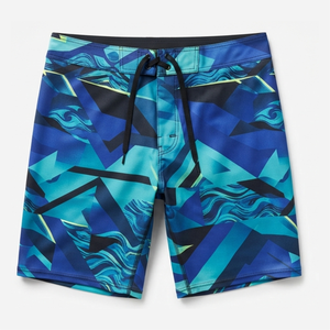 Pantalones Cortos de Baño Personalizados para Hombre, Estilo Urbano, de Verano, con Cordones, Sólidos, Ecológicos, con Estampado por Transferencia Térmica, Ajuste Holgado y Transpirables - Product Image 1