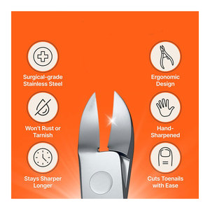 Clippers for Thick Nails Medical Grade Stainless Steel Nail Nippers Trusted by Podiatrists for Seniors Men and Women - Product Image 2
