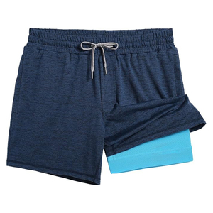 Shorts décontractés pour hommes en maille respirante avec lacets, entrejambe de 6/9 pouces, 100 % polyester, fermeture à cordon pour la gym et l'entraînement - Product Image 2