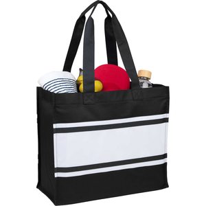 Non Woven Poly Striped Rope Fashion Varsity <b>Box</b> Tote Reusable <b>Gift</b> Custom Print Ready Eco Friendly Promotional Bulk Wholesale - Product Image 6