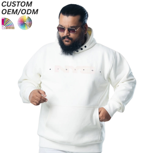 Sweat-shirt en coton uni écologique grande taille pour homme, col rond, vêtement décontracté d'hiver, logo personnalisé, support OEM ODM pour marques en gros - Product Image 4
